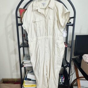 Nine West Cream Jumpsuit with Pockets